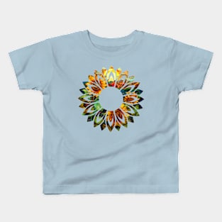 Sunflower Stained Glass Kids T-Shirt